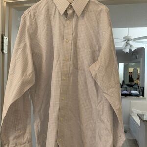 Jos. A. Bank Beige Checkered Dress Shirt